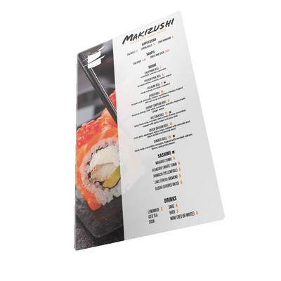 .030" Gloss White Plastic Menu (8 1/2"x 11")