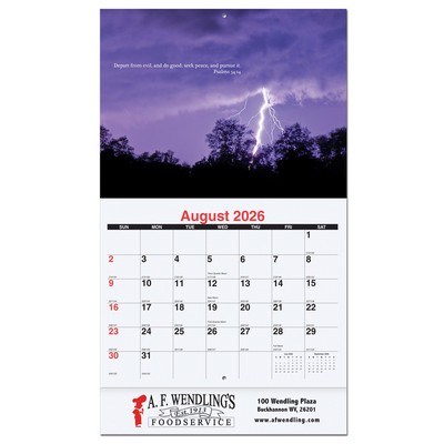 Bible Verses Monthly Wall Calendar w/Staple Binding (10 5/8"x 18 ¼")